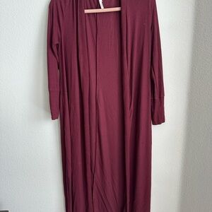 Soma Cool Nights Ribbed Open-Front Cardigan in Mauve